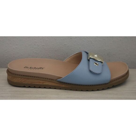 Dr. Scholl's Women's Sz 7M Summer Blue Island Icon Buckle Slide Sandals SIB - Picture 4 of 11